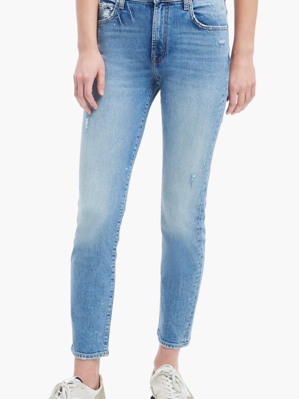 7 For All Mankind Peggi Light Wash Ankle Slim Jeans